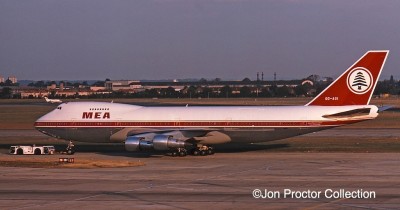 Seen in its classic "Cedar Jet" livery before repaint in Saudia's colors, 747-2B4B would be one of my two in-flight offices for the next 18 months. The photo comes from my collection but I didn't take it. 