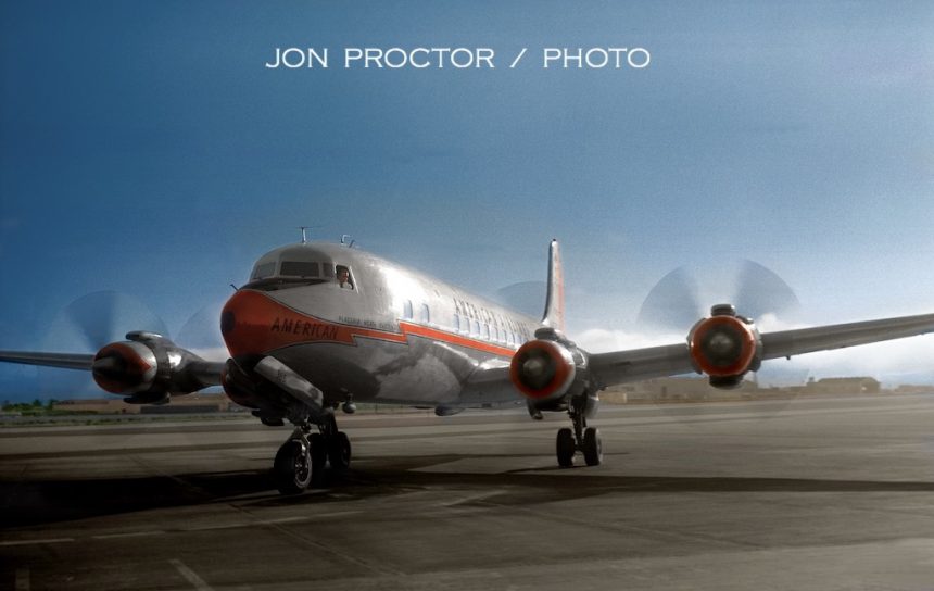 DC-7B N365AA SAN 8:24:59 - color