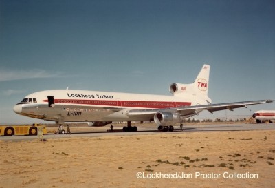 N81026's TWA livery was modified with Lockheed titles for a sales tour.