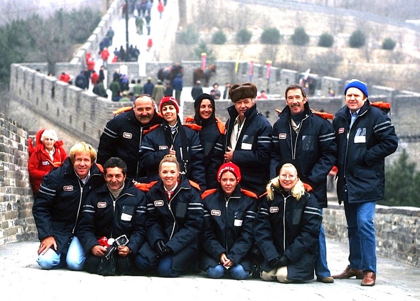 Our crew of 11 on The Great Wall, in TWA-issued parkas.