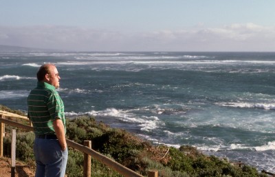 Gazing out at the sea from the southwestern-most point in Australia.